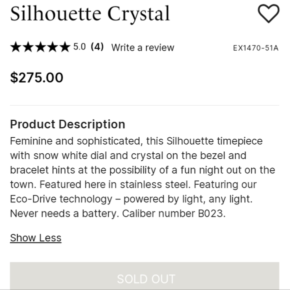 CITIZEN Silhouette Crystal EX1470-51A - Picture 3 of 13